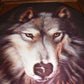 Vintage 3D Lenticular Print of Wolf in Screened Shadowbox Wooden Frame 20" x 16"