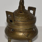 Antique 19C Chinese Brass Censer Solid Brass Incense Burner with Lid Signed