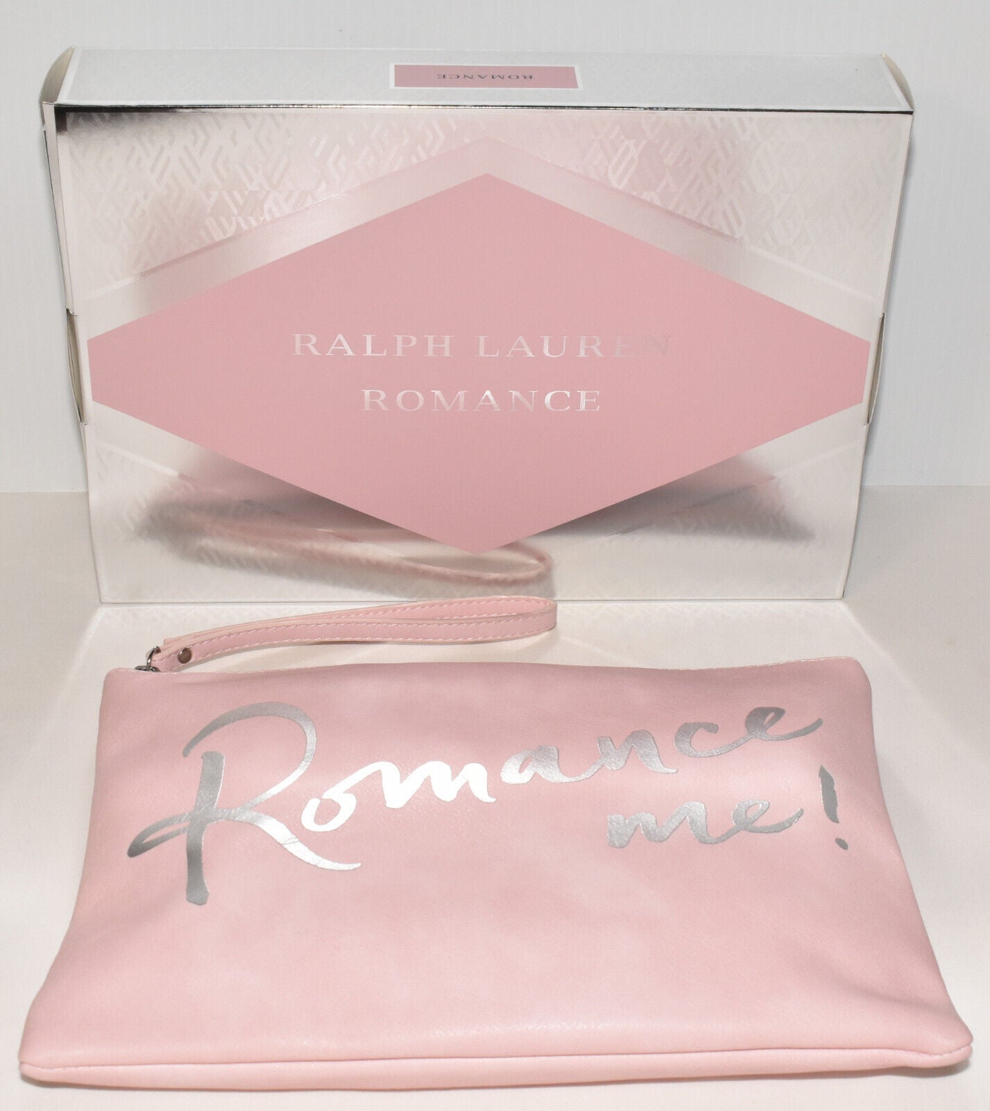 Ralph Lauren Romance Me 3pc Boxed Gift Set Cosmetic Bag/Wristlet Parfum & Lotion