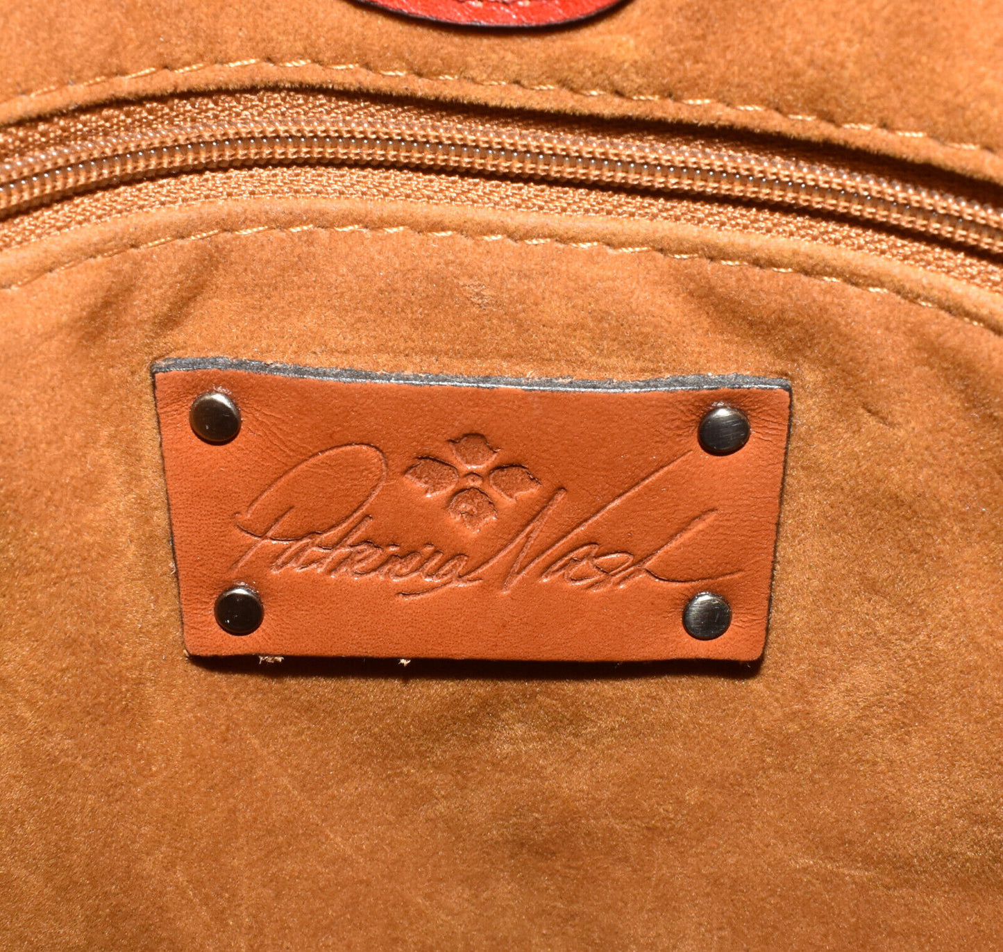 Patricia Nash Lg Shoulder Bag Ochre Red Genuine Leather Designer Handbag Purse