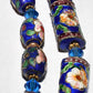 Vintage Murano Blue Venetian Glass 3pc Floral Necklace Set w Bracelet & Earrings