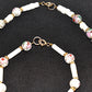 Vintage Murano Venetian 3pc Floral Glass Bead Necklace Set White Pink Green Gold
