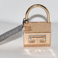 Vintage Givenchy Bijoux Paris Gold Logo Padlock 2" Pendant/Charm Accessory New Old Stock