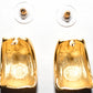 Vintage Givenchy Bijoux Paris Gold 4-G Logo Earrings Pierced Signed New Old Stock