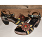 L'Artiste Spring Step Astarr Floral Houndstooth Sandals Size 37 (US 6.5-7) NIB