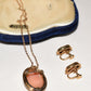 Vintage Dixelle Genuine Hand Carved Cameo Necklace/Brooch & Clip On Earrings 12KT GF