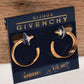Vintage Givenchy Bijoux Paris Gold Half-Hoop Earrings 1.5" Pierced Earrings New Old Stock