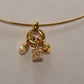 Vintage Givenchy Bijoux Gold Collar Necklace Pendant w Crystal-G/Pearl/Heart New Old Stock