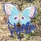 17.5" Metal Butterfly Yard Stake Hello Garden Yard Flowerbed Decor Blue Multi