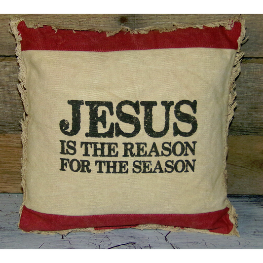 Christmas Pillow 10 x 10 Jesus Is The Reason For The Season Accent Throw Pillow