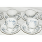 Vintage Bavaria Germany Tea Cups Saucers 8pcs Blue Garland China Cups Saucers
