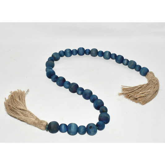 Farmhouse Navy Tasseled Beads Blue Multi-Tone Decorative Beads Home Decor New
