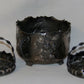 Antique Pairpoint Silverplate Baskets Quadruple Plate Repousse Baskets 3pc Set