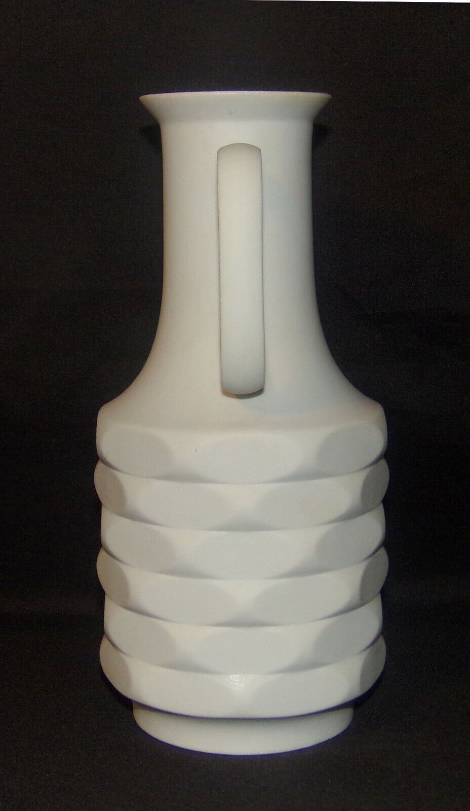 Vintage Winterling Schwarzenbach White Op Art Jug Vase Matte Porcelain Germany