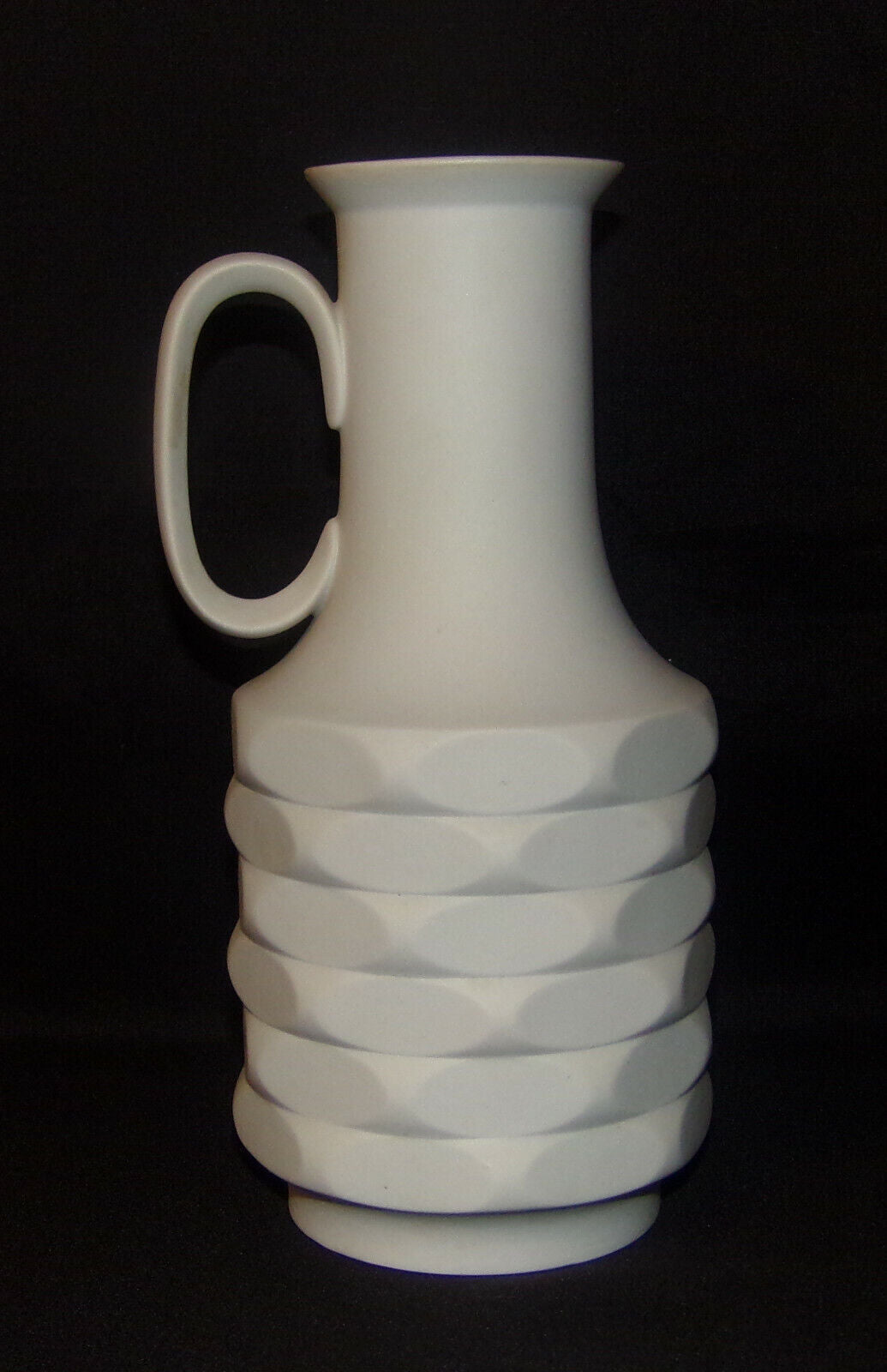 Vintage Winterling Schwarzenbach White Op Art Jug Vase Matte Porcelain Germany