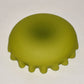 Vintage Cased Satin Glass Rose Bowl Green Handblown Crimped Glass Bowl Dish