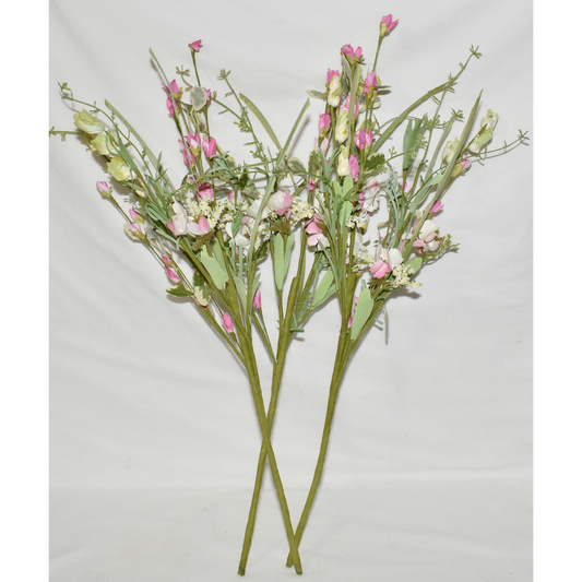 3 Pink White Floral Picks Sprays 22" Faux Flowers Blooms Greenery Floral Decor