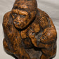 Vintage 9" Gorilla Figure Mama & Baby Gorilla Figurine Brown Black Cast Resin