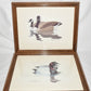 2 Vintage Framed Duck Prints Canvasback & Canadian Geese Signed Richard Sloan c.1980