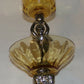 Vintage Brass & Amber Glass Cherub Compote Votive Candle Holder Two Tier Bowl