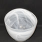 Pair Vintage Art Glass Bowls White Swirl Angle Bowl Decorative 7" Angled Glass Bowls