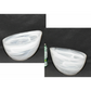 Pair Vintage Art Glass Bowls White Swirl Angle Bowl Decorative 7" Angled Glass Bowls