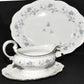 Vintage Bavaria Germany Blue Garland China 12.75" Platter 9.75" Gravy Boat Mint