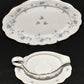 Vintage Bavaria Germany Blue Garland China 12.75" Platter 9.75" Gravy Boat Mint