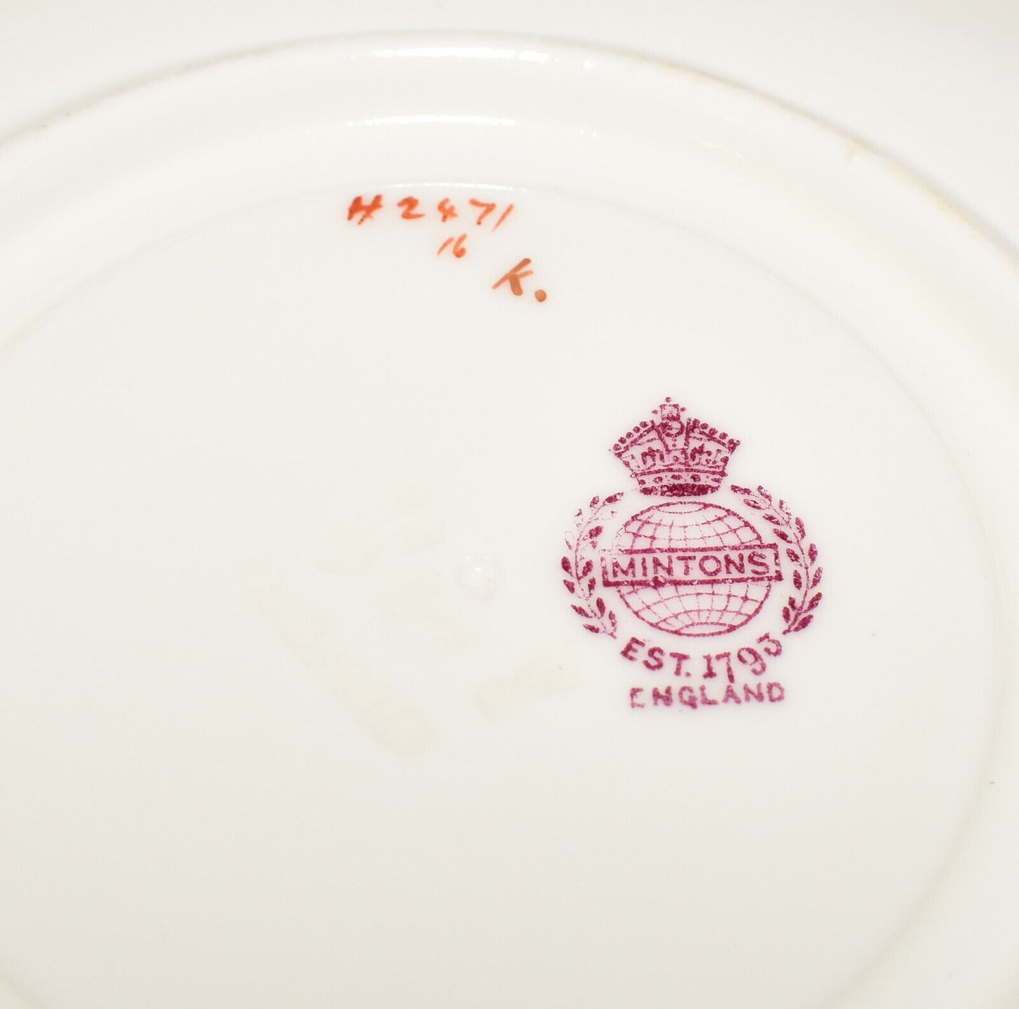 Antique Mintons Saucers Plates 5.5" Porcelain Saucers Inset Cup Holder c.1912-50