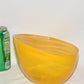 Pair Vintage Art Glass Bowls Yellow Swirl Angle Bowl Decorative 7" Angle Glass Bowls