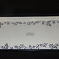 Long 24" Serving Tray Gather Black White Floral Print Enamel Tray w Handles New