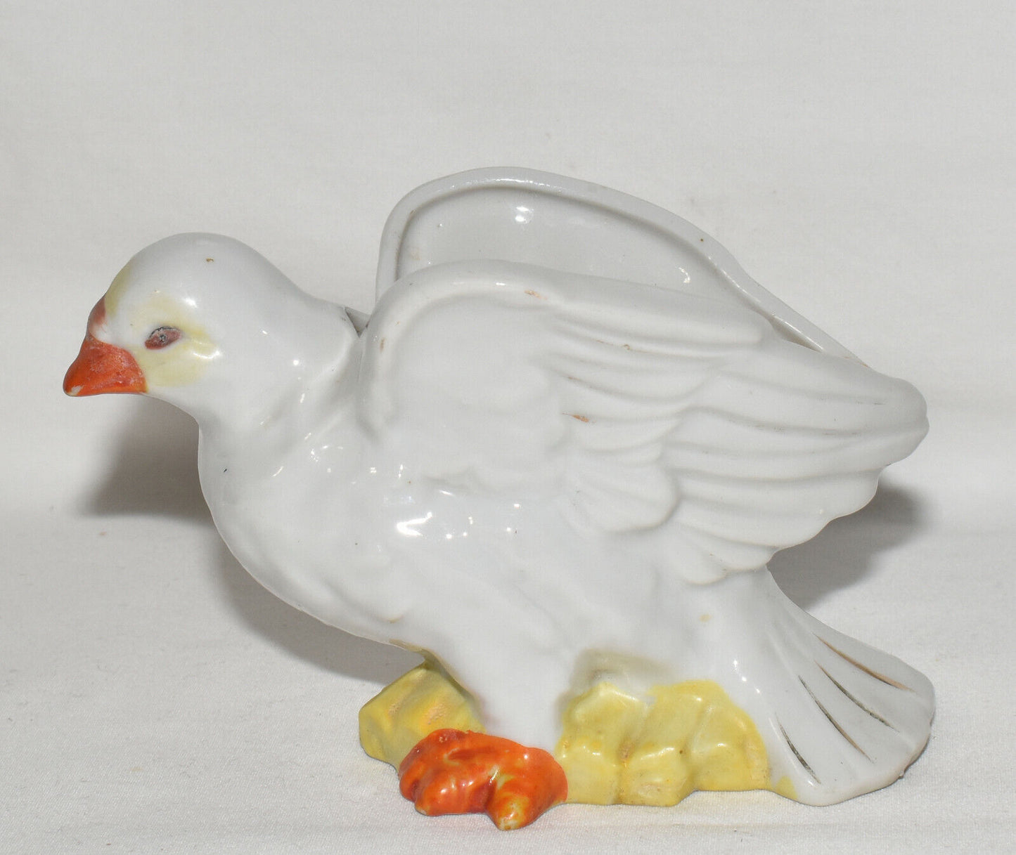 Vintage Chicken Planter White Porcelain Miniature Chicken Plant Pot HandPaintd Japan