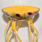 Jozefina Krosno Hand Blown Art Glass Jelly Fish Compote Yellow Cased Glass Bowl