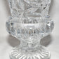 Vintage Cut Crystal Glass Flower Vase Deep Cut Crystal Glass w Floral Pattern