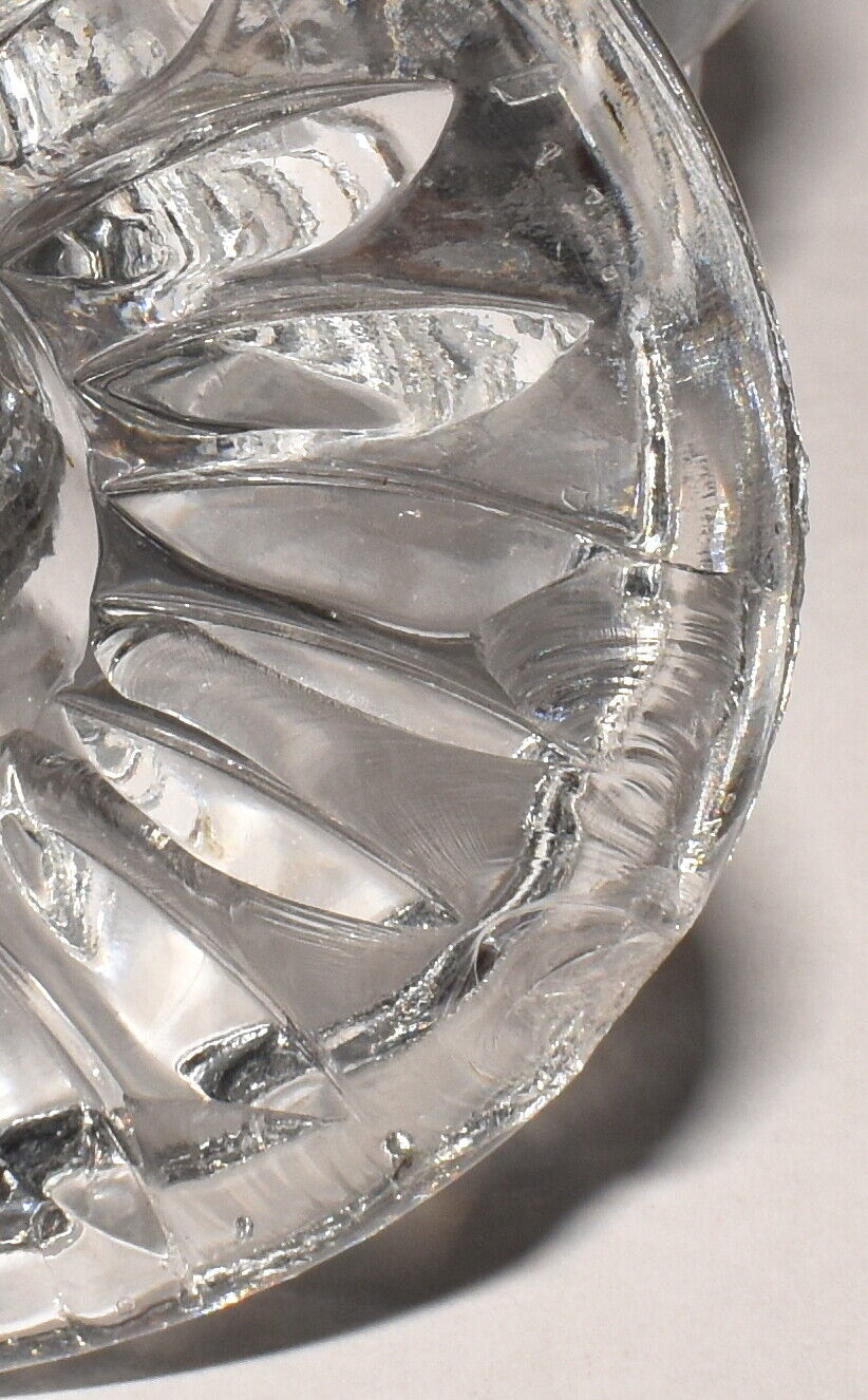 Vintage Cut Crystal Glass Flower Vase Deep Cut Crystal Glass w Floral Pattern