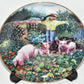 Vintage Danbury Mint 8" Collectible Pig Plates Pigs In Bloom Series 6pc Set