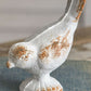 2pc Set Cast Iron Birds Rustic White Bird Figurines Collectible Cast Iron Birds