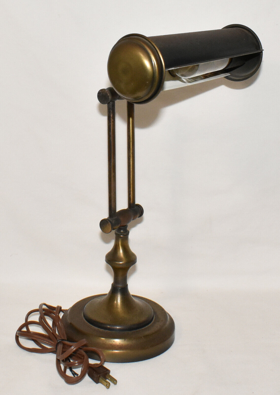 Vintage Brass Adjustable Electric Table Lamp, Piano Lamp, Desk