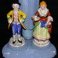 Antique 1930's Colonial TV Lamp Blue Glass Figural Tabletop Lamp Electric Light