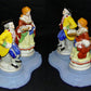 Antique 1930's Colonial TV Lamp Blue Glass Figural Tabletop Lamp Electric Light