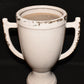 Distressed White Porcelain Trophy Urn 9.75" Crackle Glaze Finish Double Handles
