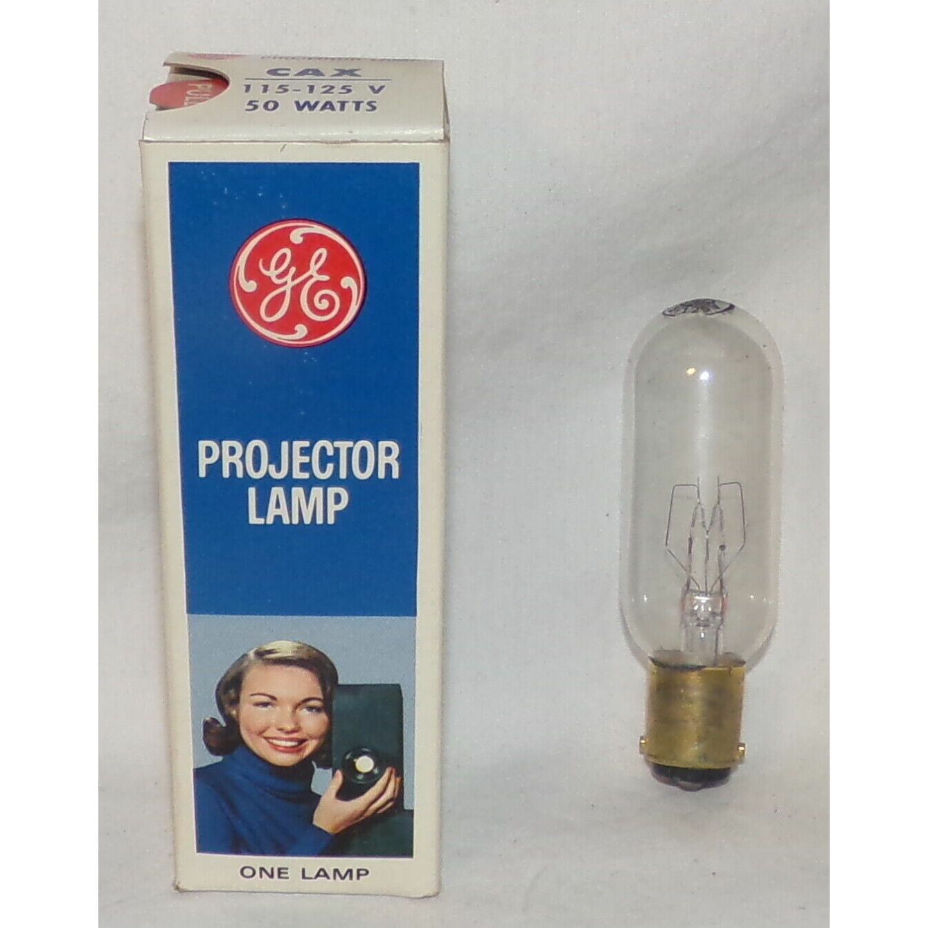 GE Projector Lamp Bulb CAX 50W 120V Made in USA New Old Stock