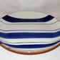 Blue White Ceramic Serving Platter Large Round 12" Blue White Stripe Platter New