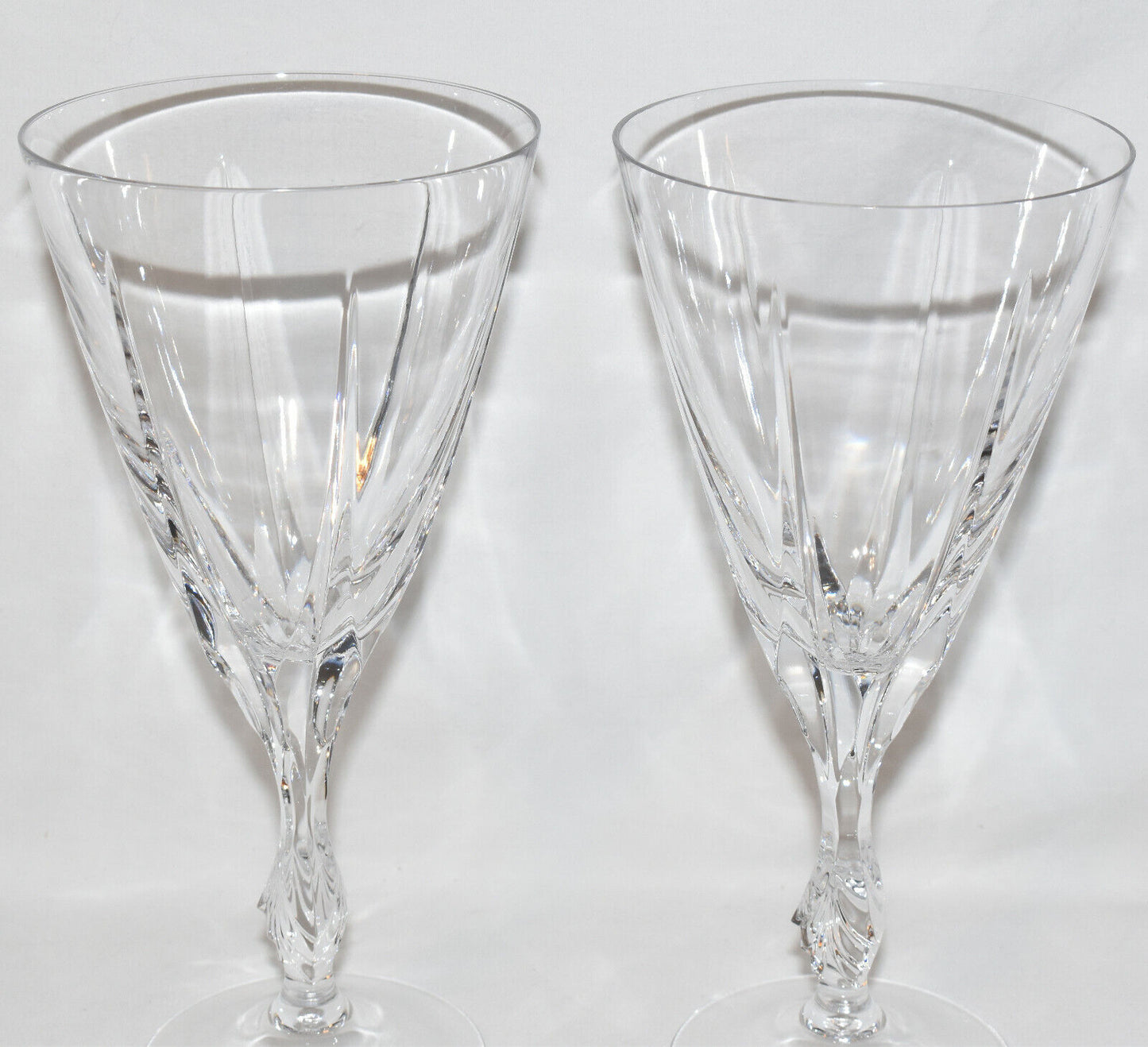Vintage Pair Gorham Large Crystal Goblets Drinking Glasses Wine Goblets Germany