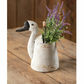 Garden Goose Bucket Planter Flower Pot Rustic White Metal Goose Planter Pail New