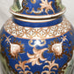 Vintage Hand Painted Porcelain Urn with Fox Hunting Scene Tall 19" Lidded Urn
