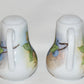 Large Vintage Salt Pepper Shakers Berry & Leaf Signed Porcelain Shakers Mint