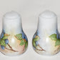 Large Vintage Salt Pepper Shakers Berry & Leaf Signed Porcelain Shakers Mint