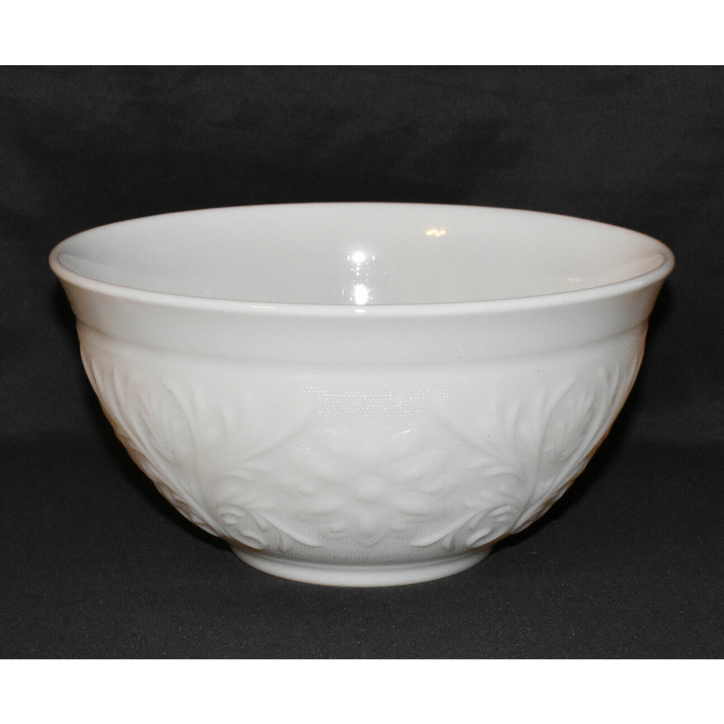 Vintage Anchor Hocking Serving Bowl Punch Bowl Large White Depression Glass Bowl