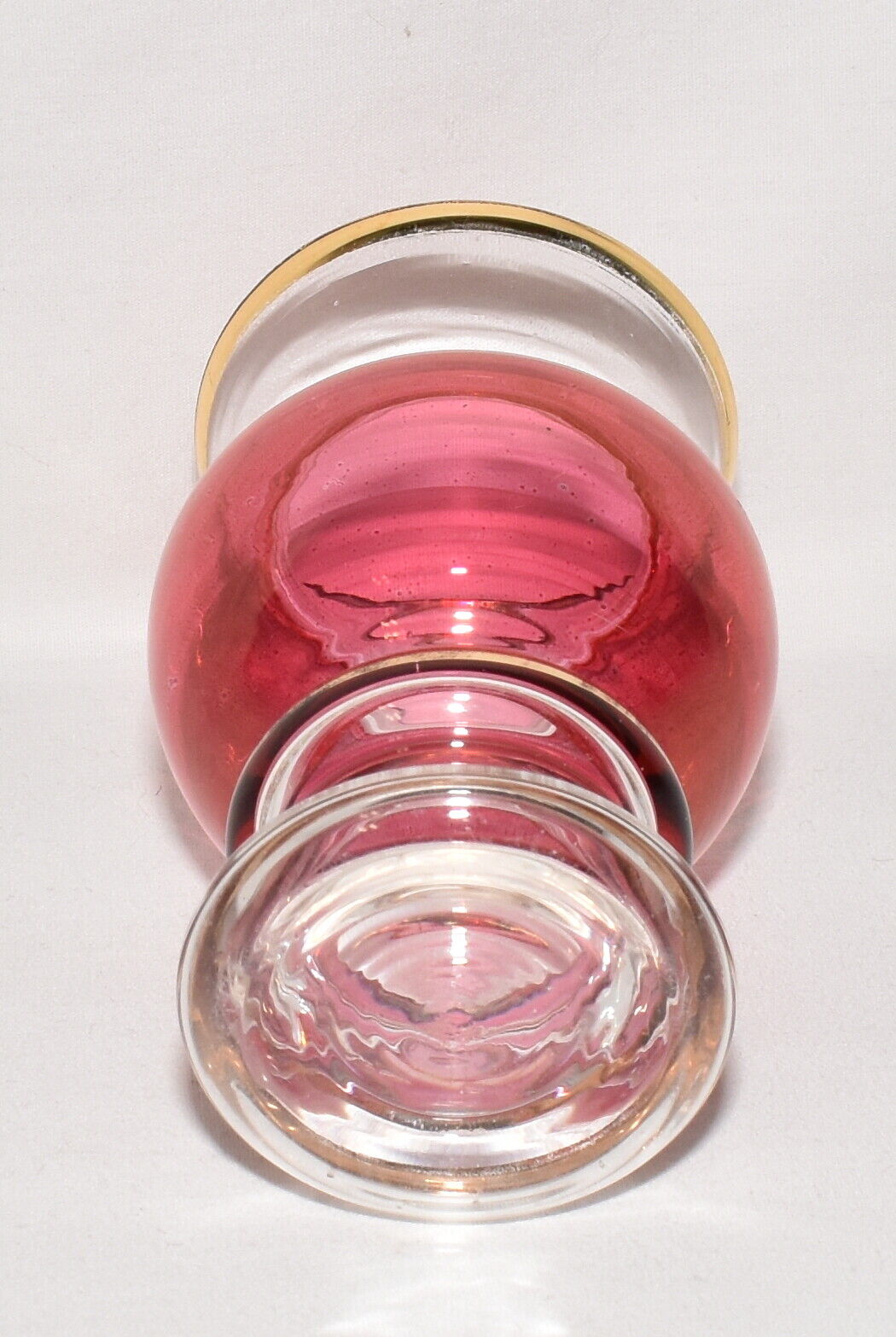 Vintage Bartlett Collins Cranberry Glass Bud Vase 3 7/8" Colored Glass Vase